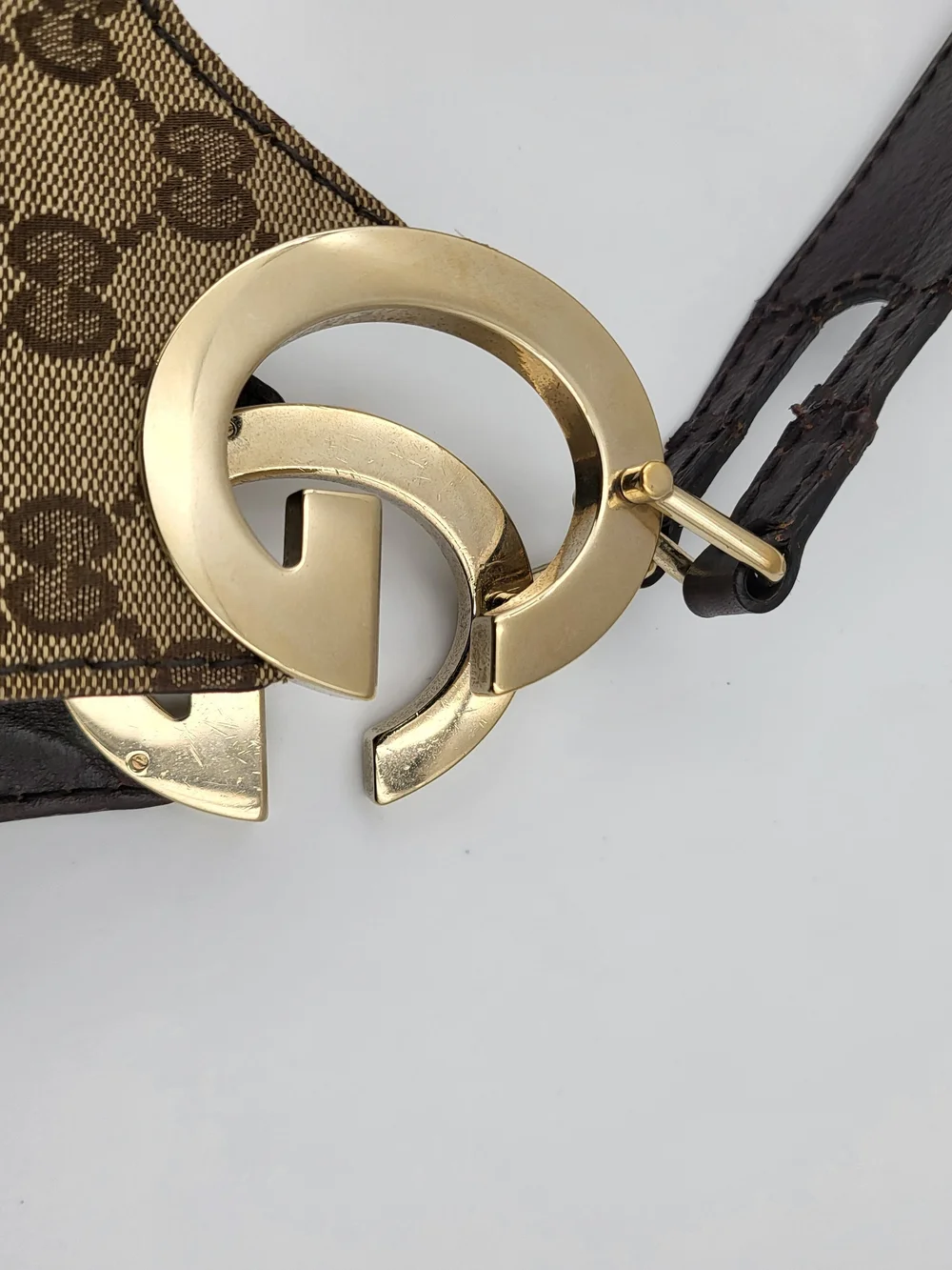 GUCCI Monogram Medium Charlotte Hobo Brown,, Authentic!!